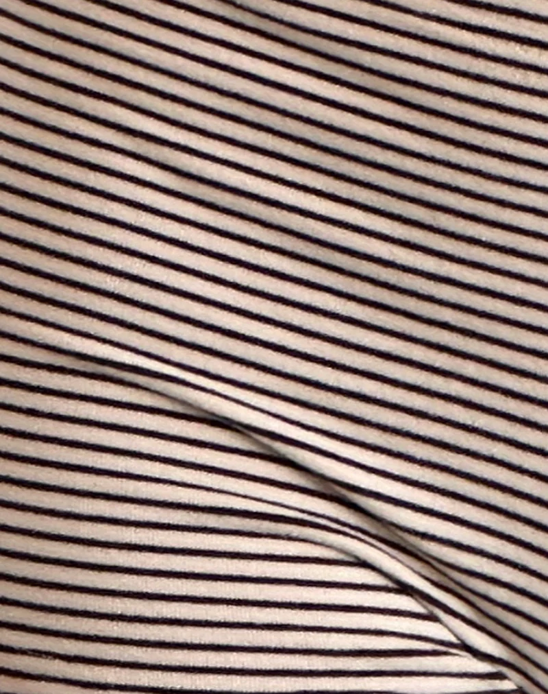Sera Micro Shorts in Stripe Jersey Neutral Brown - Image 6