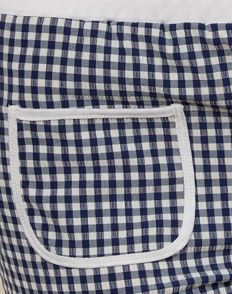 Serafim Short in Seersucker Gingham Navy - Image 6