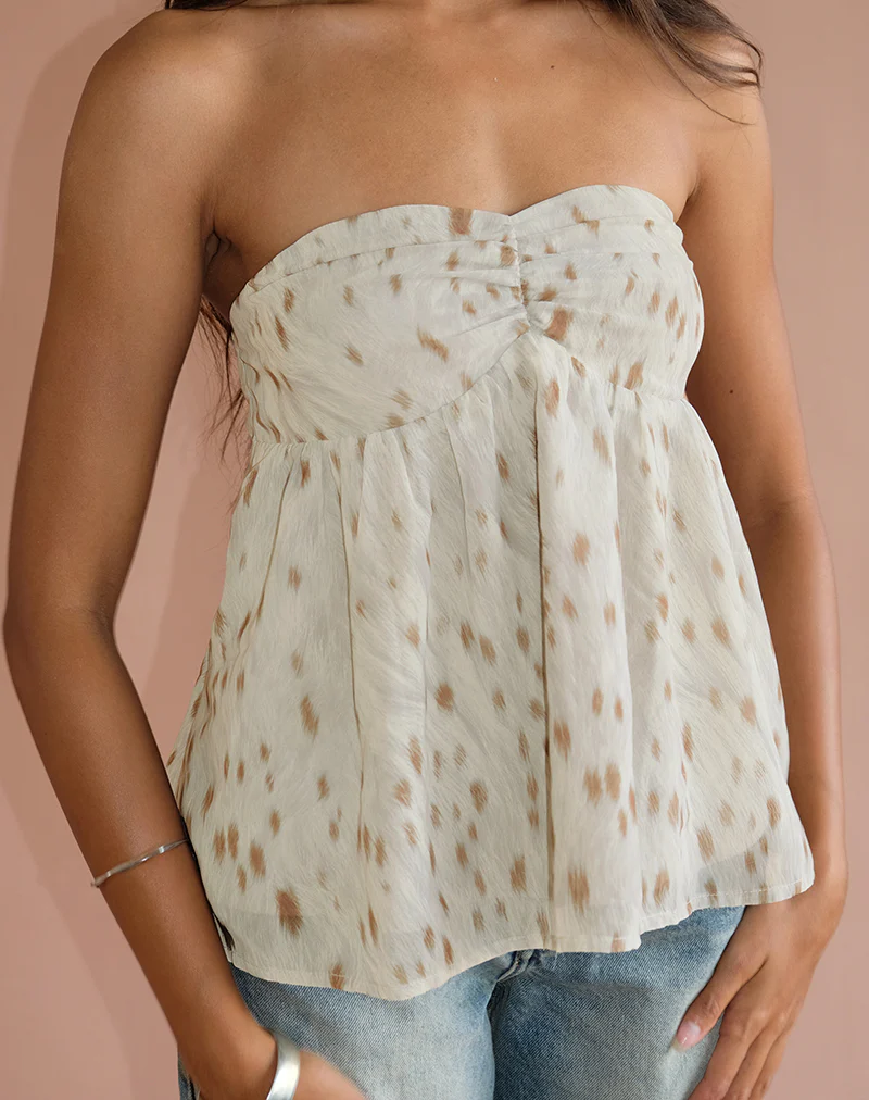 Setsuko Bandeau Longline Top in Bambi Ivory - Image 2