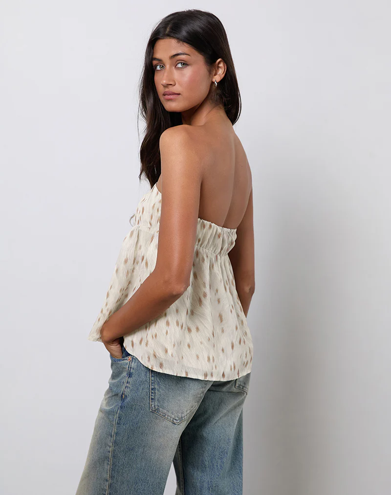 Setsuko Bandeau Longline Top in Bambi Ivory - Image 4