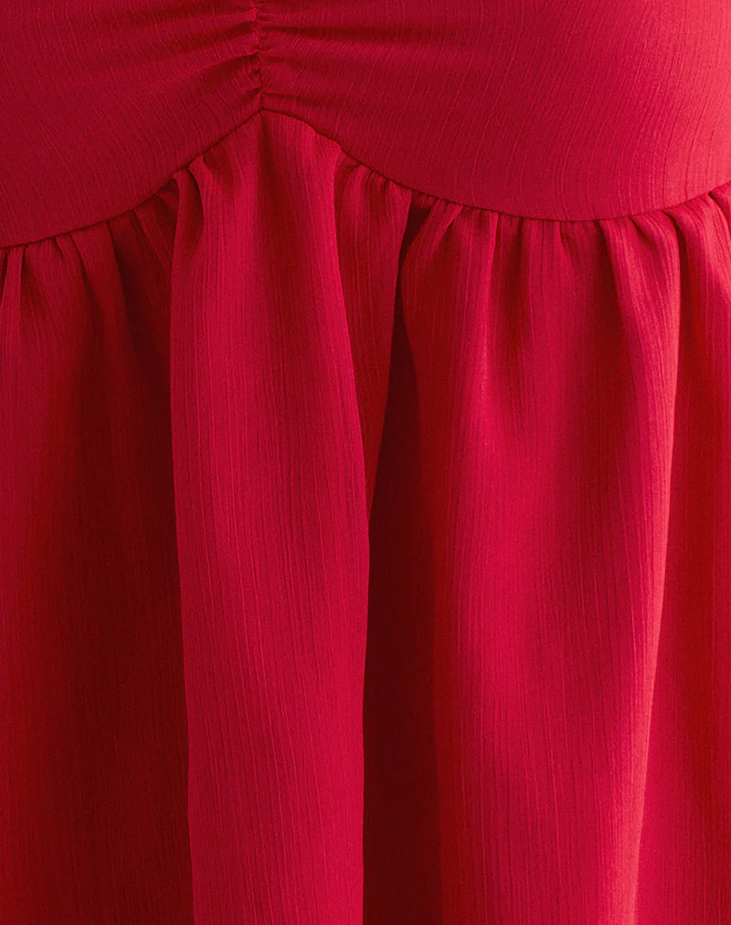 Setsuko Bandeau Longline Top in Red - Image 6