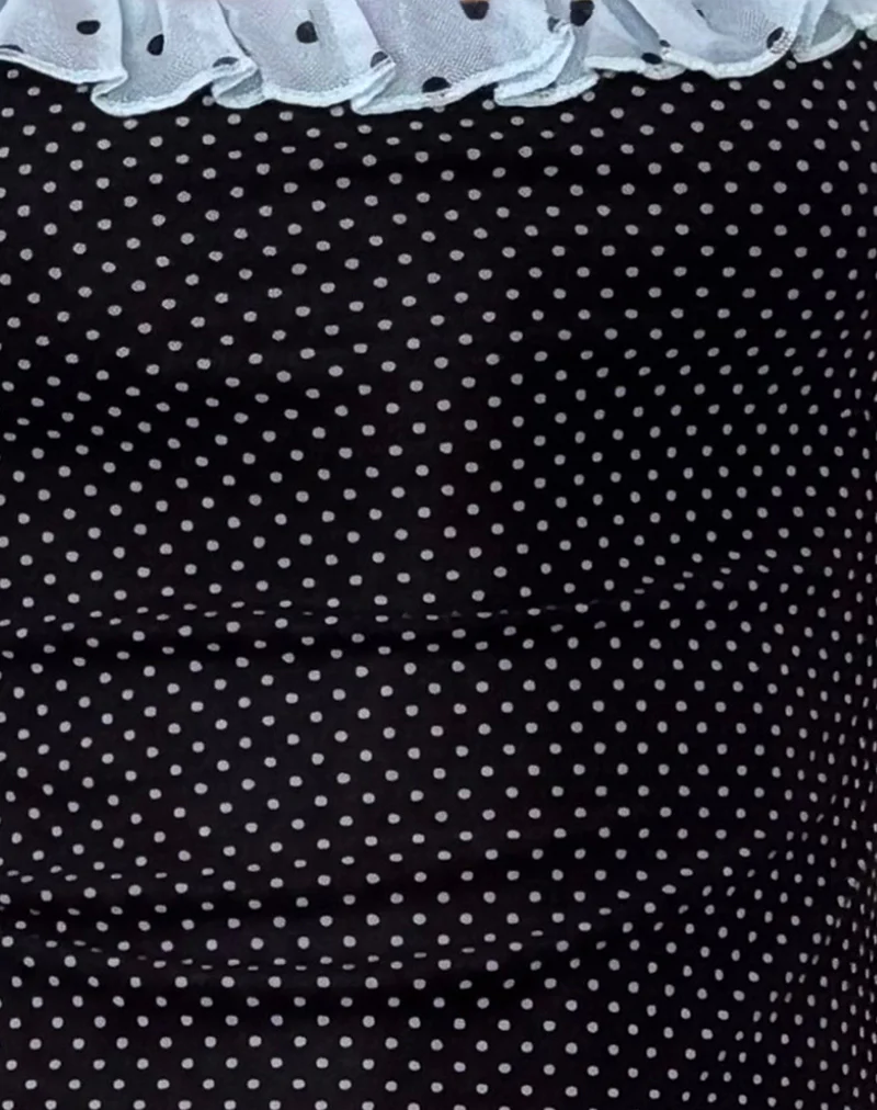 Sevda Mini Dress in Blue Black Basic Polka - Image 6