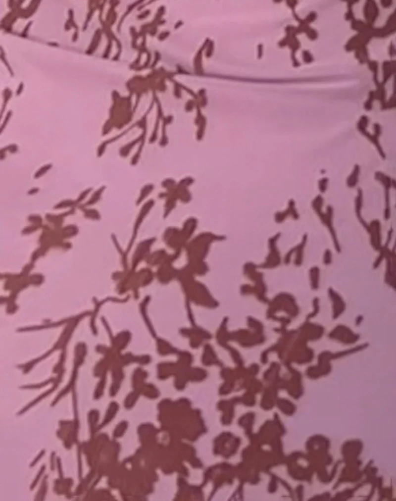 Sevila Long Sleeve Mini Dress in Botanic Mauve - Image 6