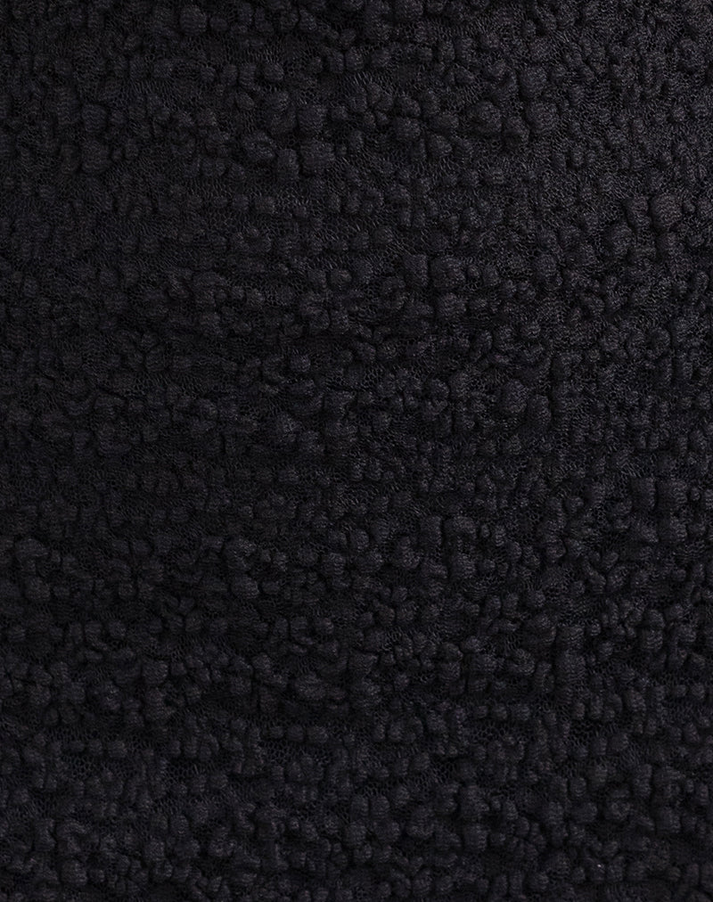 Sevila Long Sleeve Mini Dress in Bubble Black Lace - Image 6