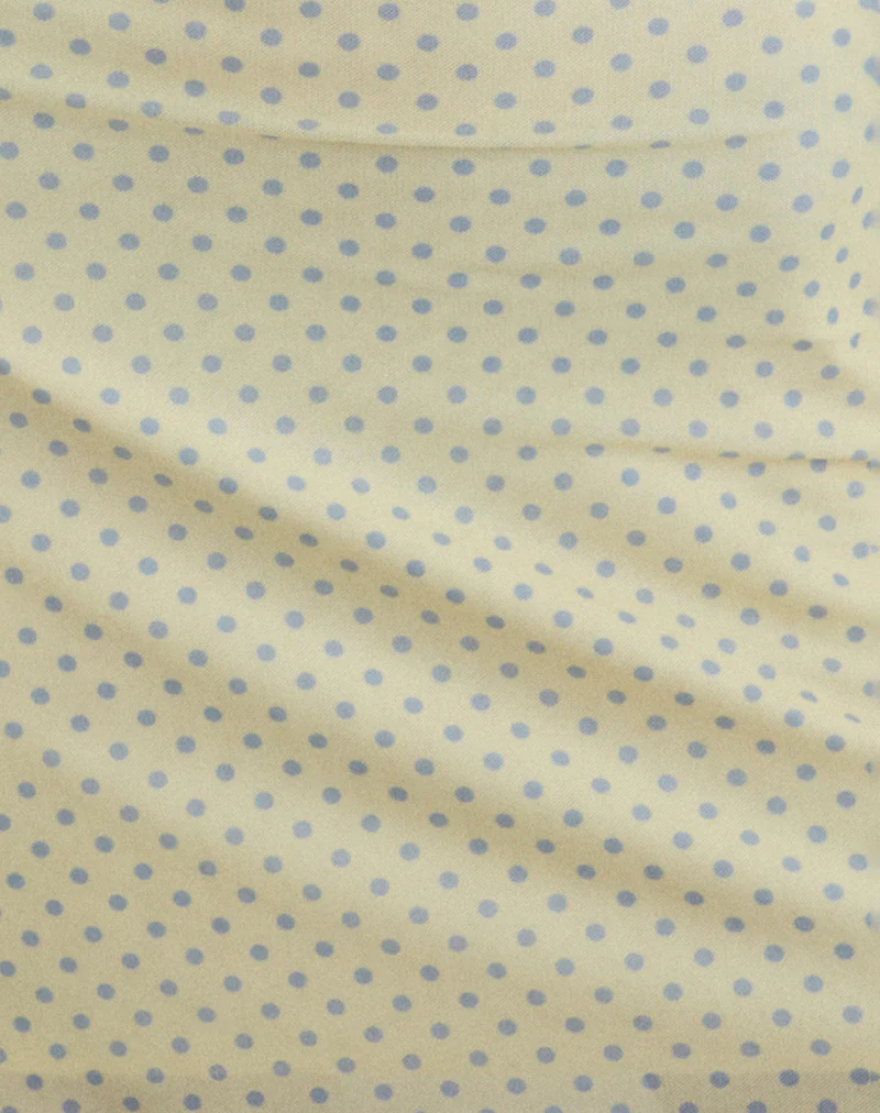 Sevila Mini Dress in Yellow with Compact Grey Polka - Image 6