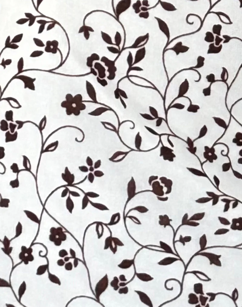 Sevila Long Sleeve Mini Dress in Stem Flower Flock Brown - Image 6
