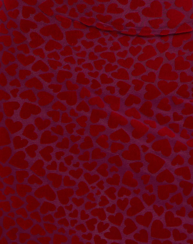Sevila Long Sleeve Mini Dress in Heart Flock Maroon - Image 6