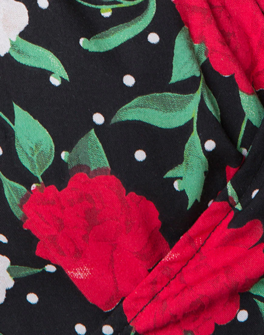 Shaab Skater Dress in Polka Rose Black - Image 5