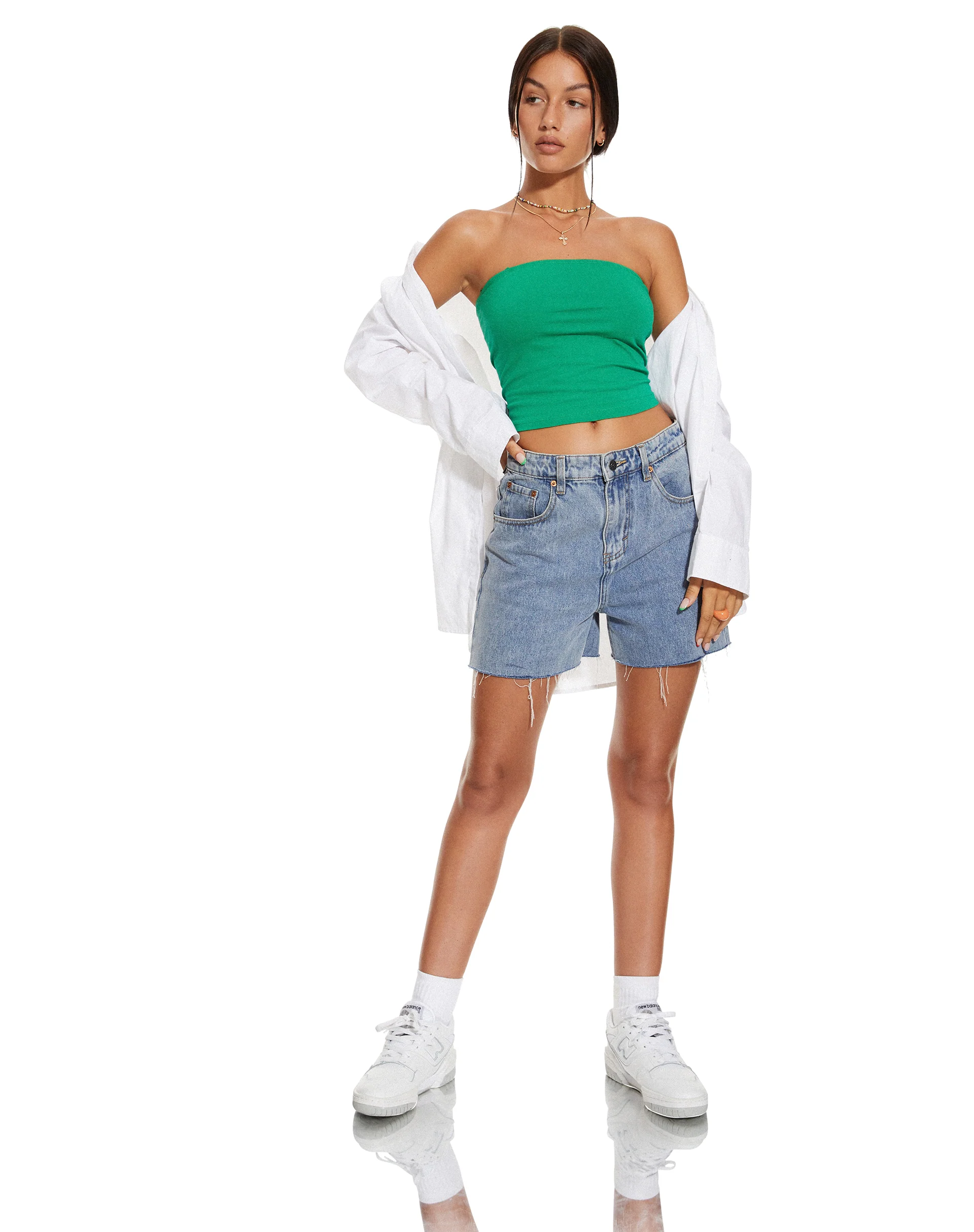 MOTEL X BARBARA Shae Bandeau Top in Bush Green - Image 2
