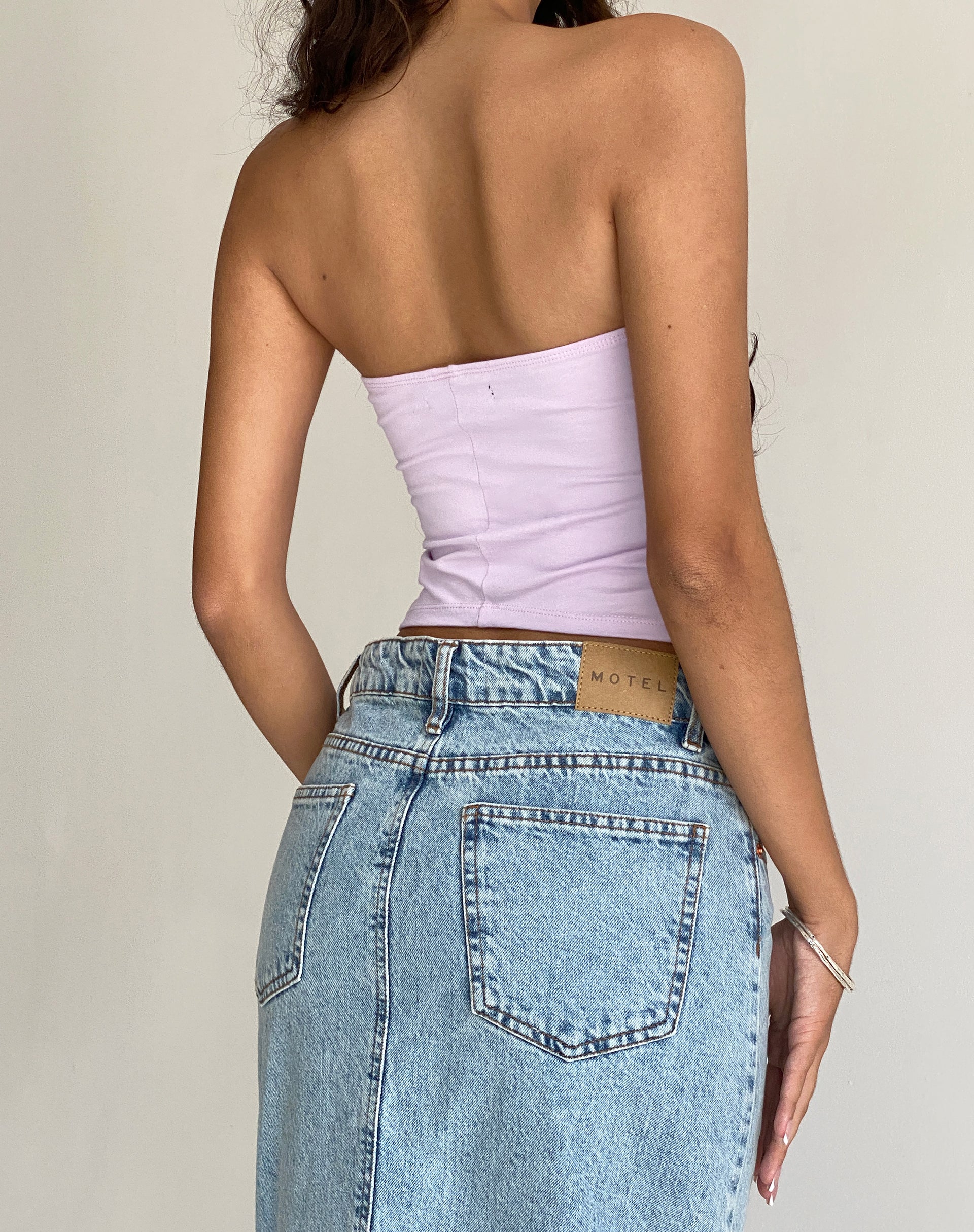 Shae Bandeau Top in Soft Lilac - Image 4