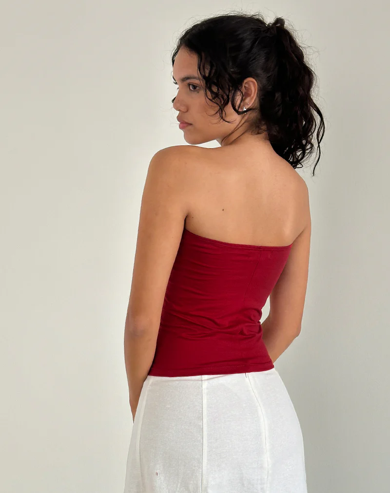 Shaelo Bandeau Top in Adrenaline Red - Image 4
