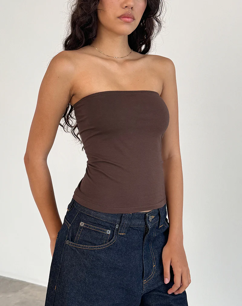 Shaelo Bandeau Top in Deep Mahogany - Image 2