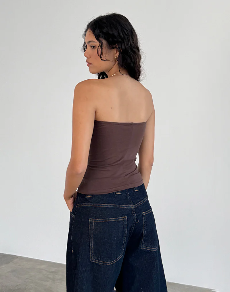 Shaelo Bandeau Top in Deep Mahogany - Image 4