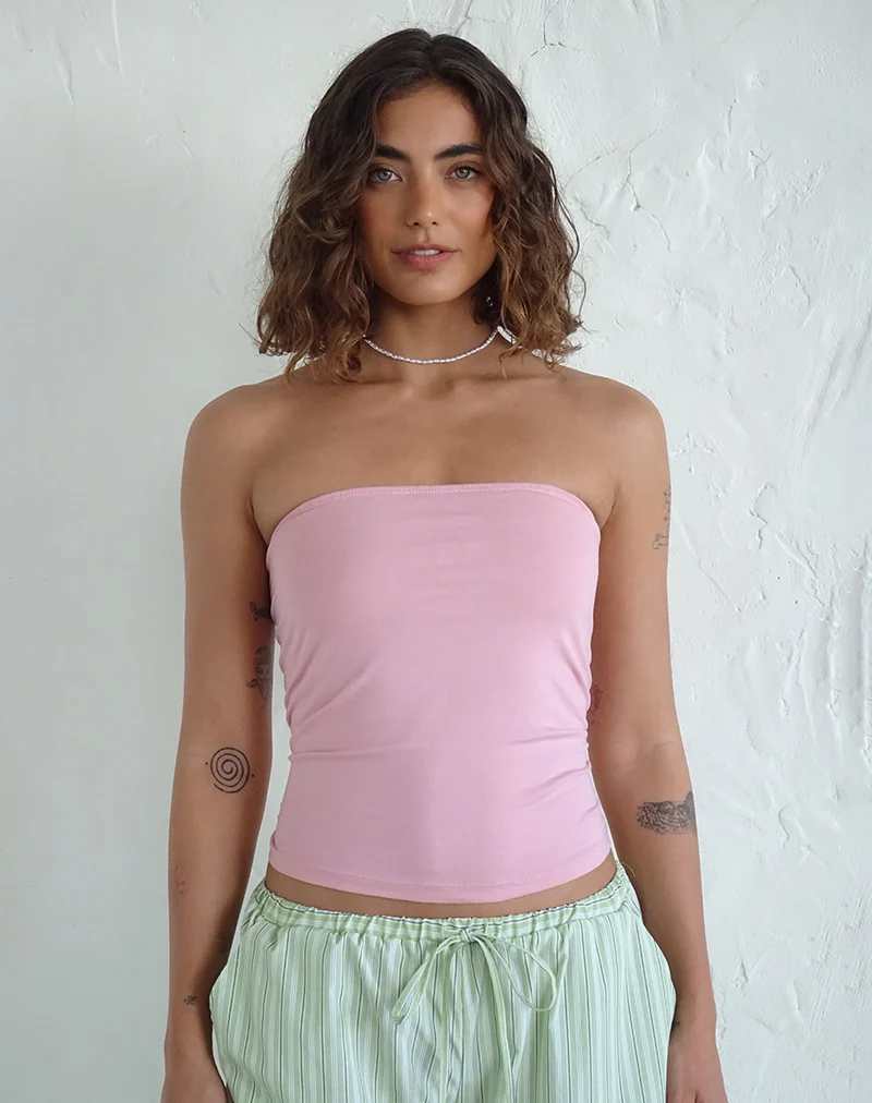 Shaelo Bandeau Top in Pink Lady - Image 4