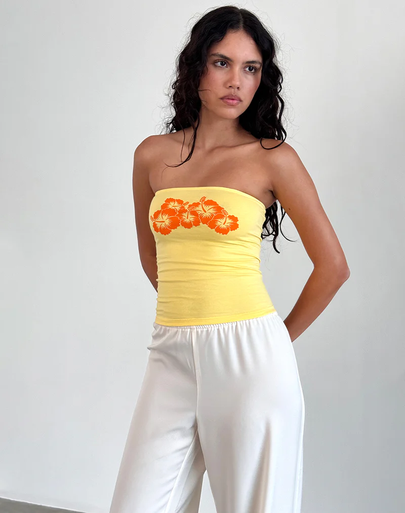Shaelo Bandeau Top in Lemonade Orange Hisbiscus - Image 2