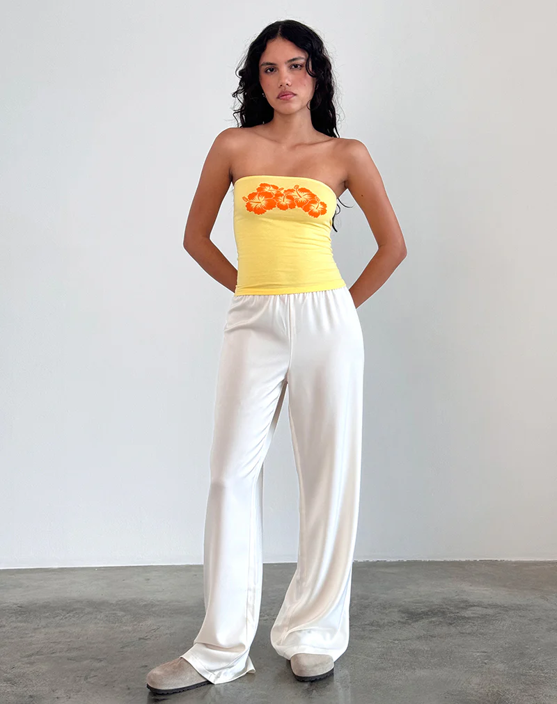 Shaelo Bandeau Top in Lemonade Orange Hisbiscus - Image 4