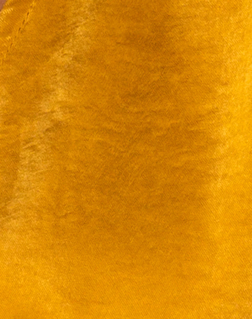 Shaera Crop Top in Satin Turmeric - Image 5