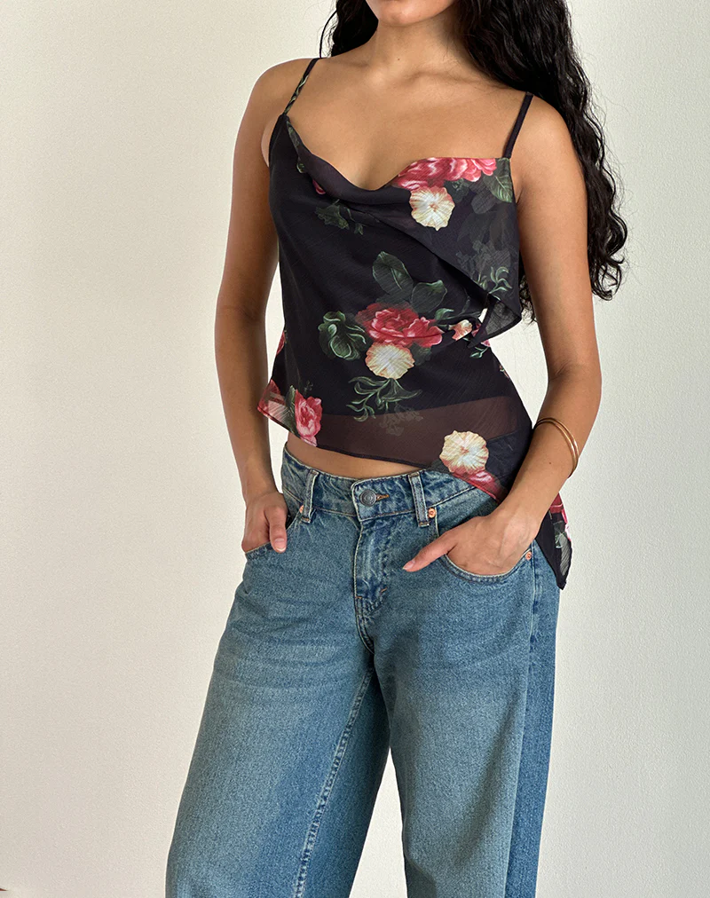 Shahira Top in Renaissance Rose Black - Image 2