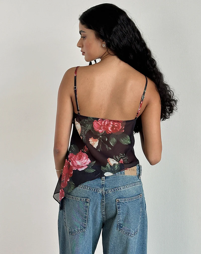Shahira Top in Renaissance Rose Black - Image 3