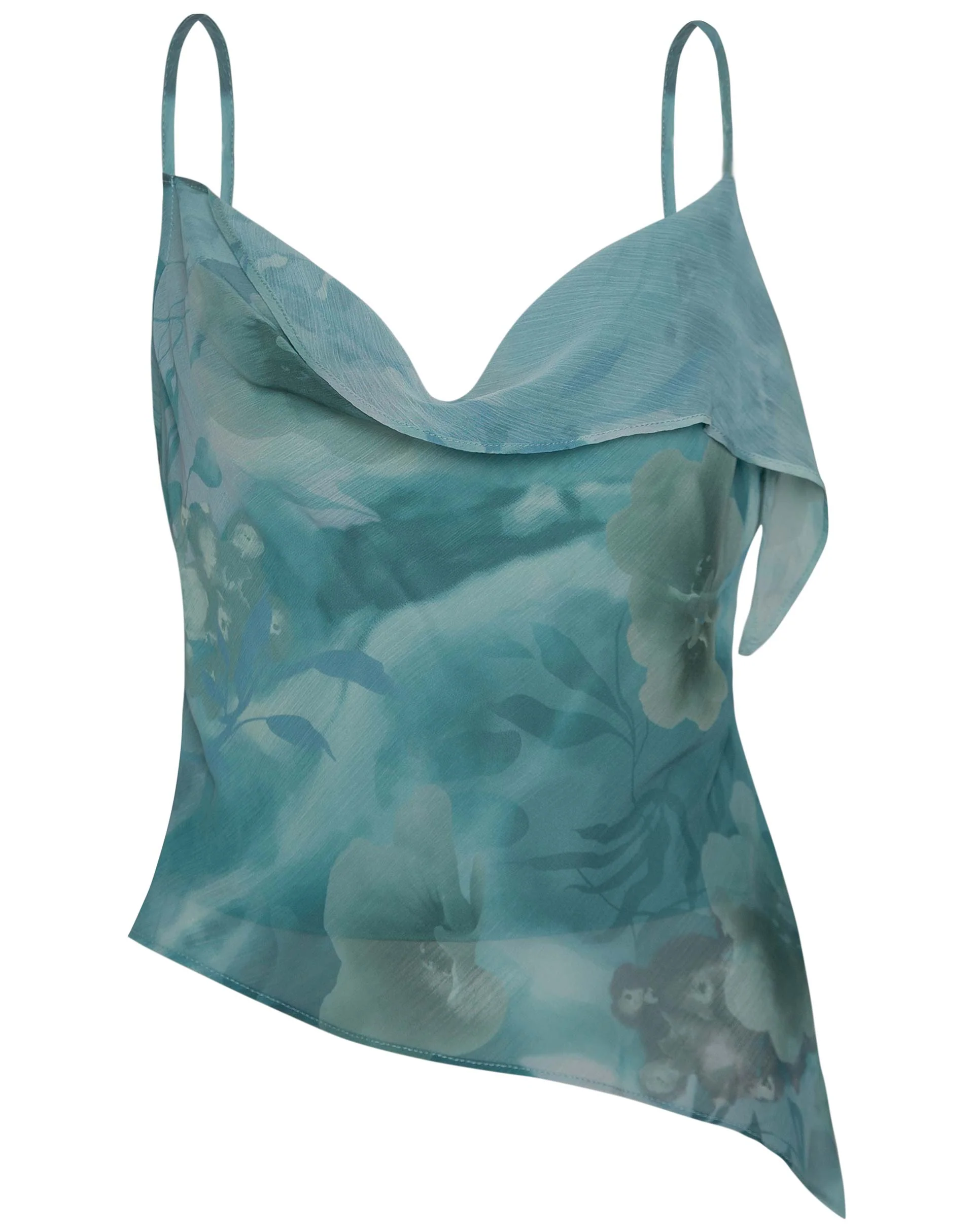 Shahira Top in Watercolour Floral Blue - Image 5