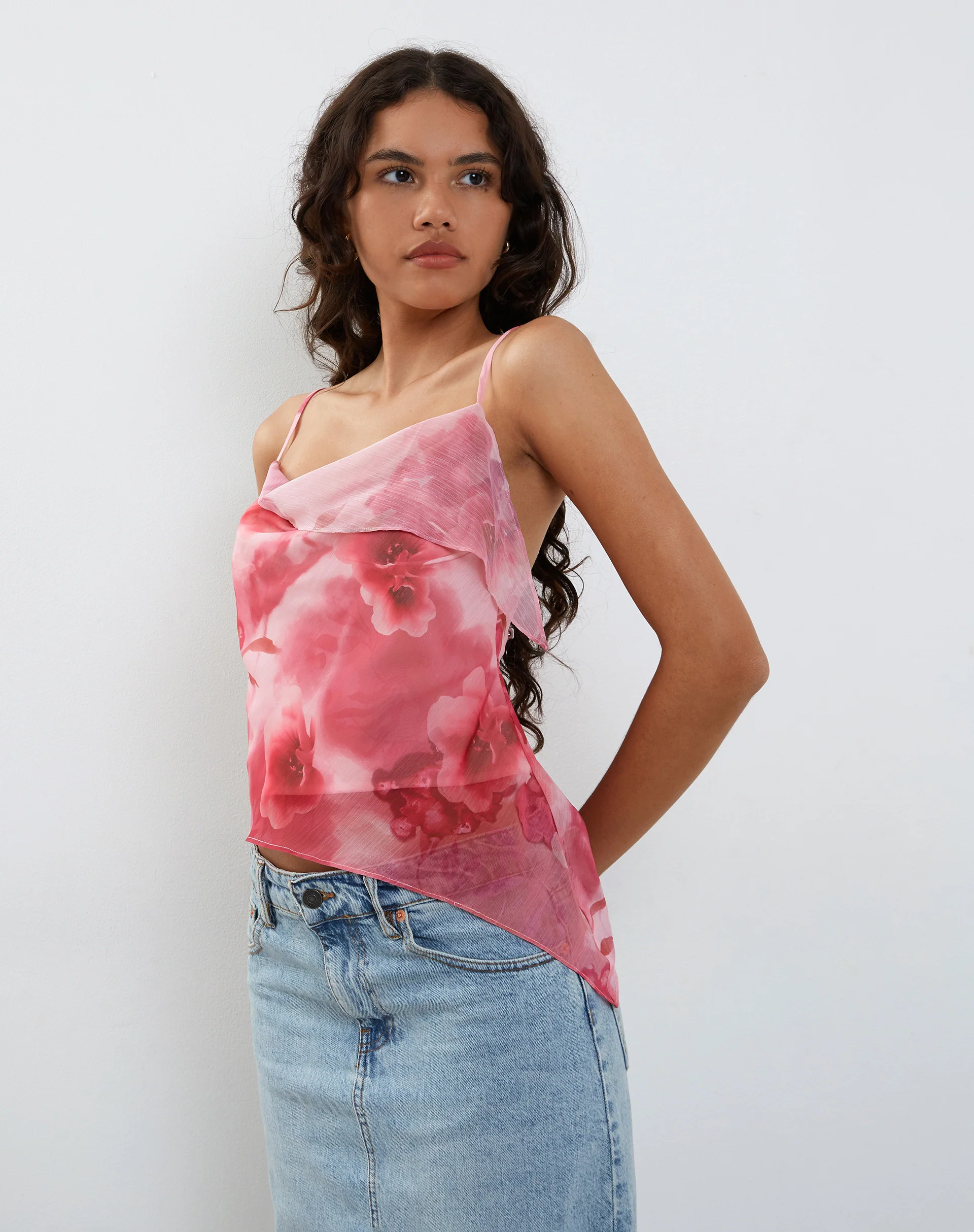 Shahira Top in Watercolour Floral Pink - Image 5