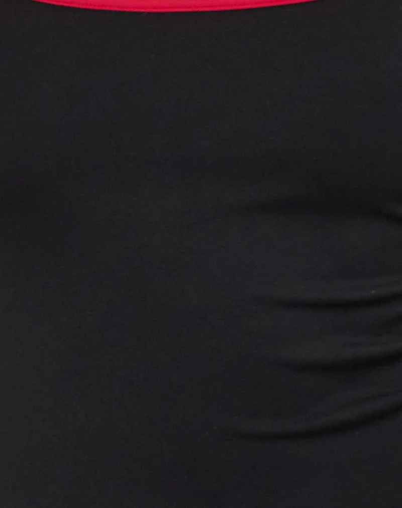 Shajani Top in Black with Red Binding - Image 6