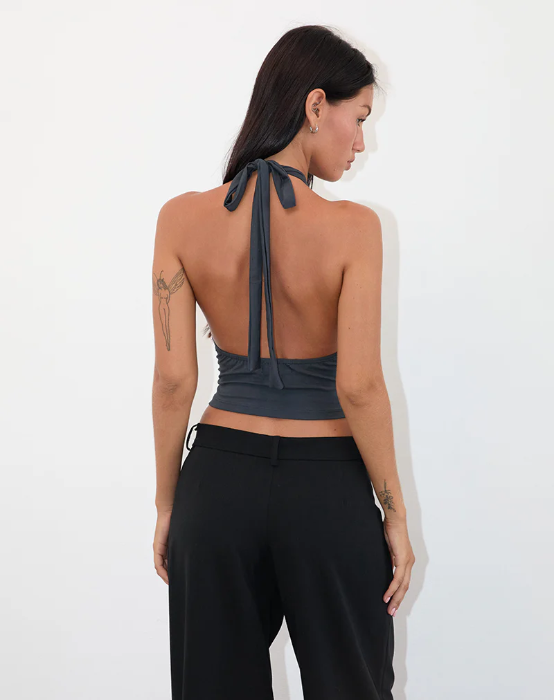 Shalas Halter Top in Jersey Ocean Storm - Image 4
