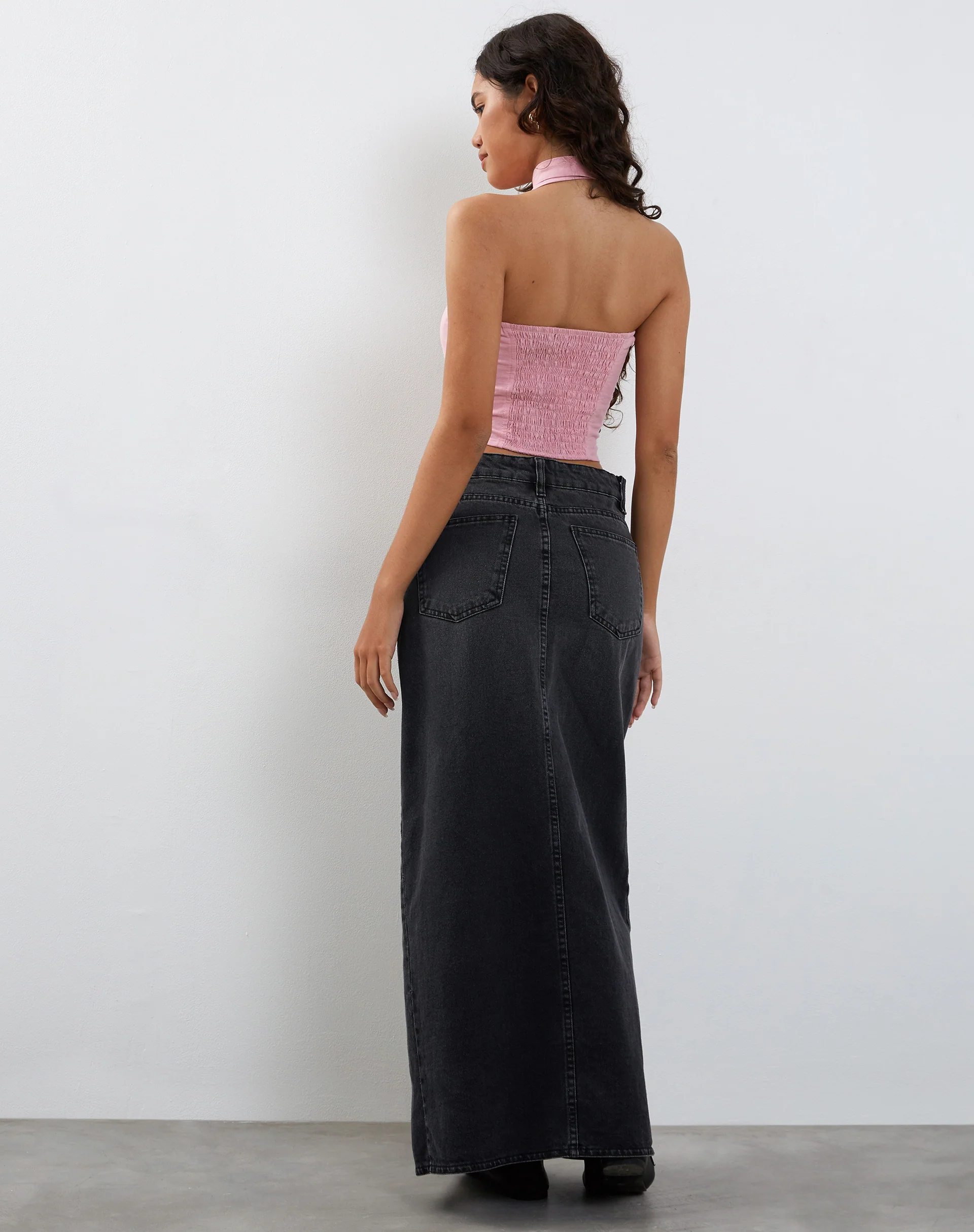 Shaloe Bandeau Top and Scarf Set in Flamingo Pink - Image 2