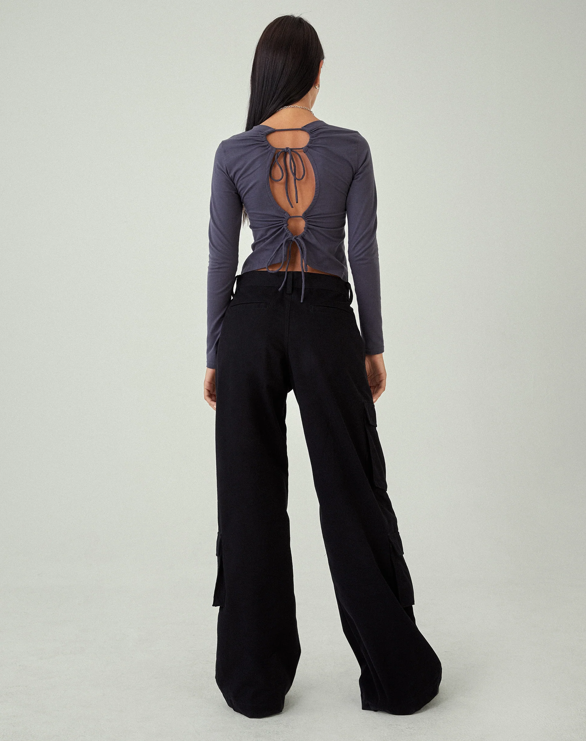 MOTEL X JACQUIE Shan Wide Leg Trouser in Black - Image 6