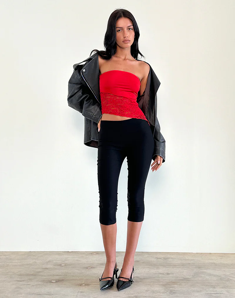 Shanda Lace Tube Top in Red - Image 4