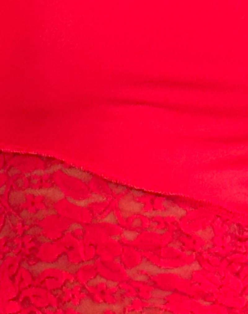 Shanda Lace Tube Top in Red - Image 6
