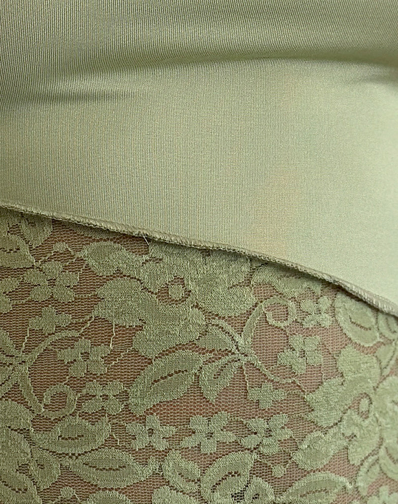 Shanda Lace Tube Top in Sage - Image 5
