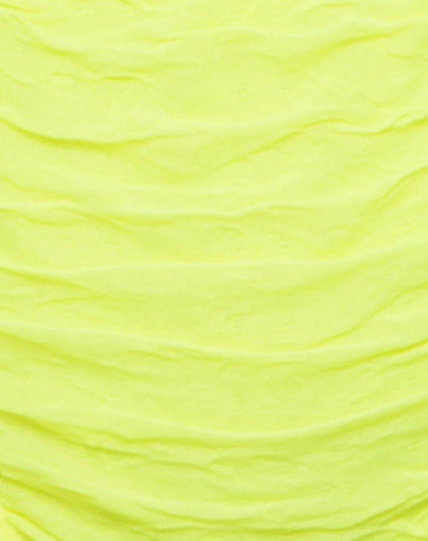 Shani Bikini Top in 80's Crinkle Sour Lime - Image 7