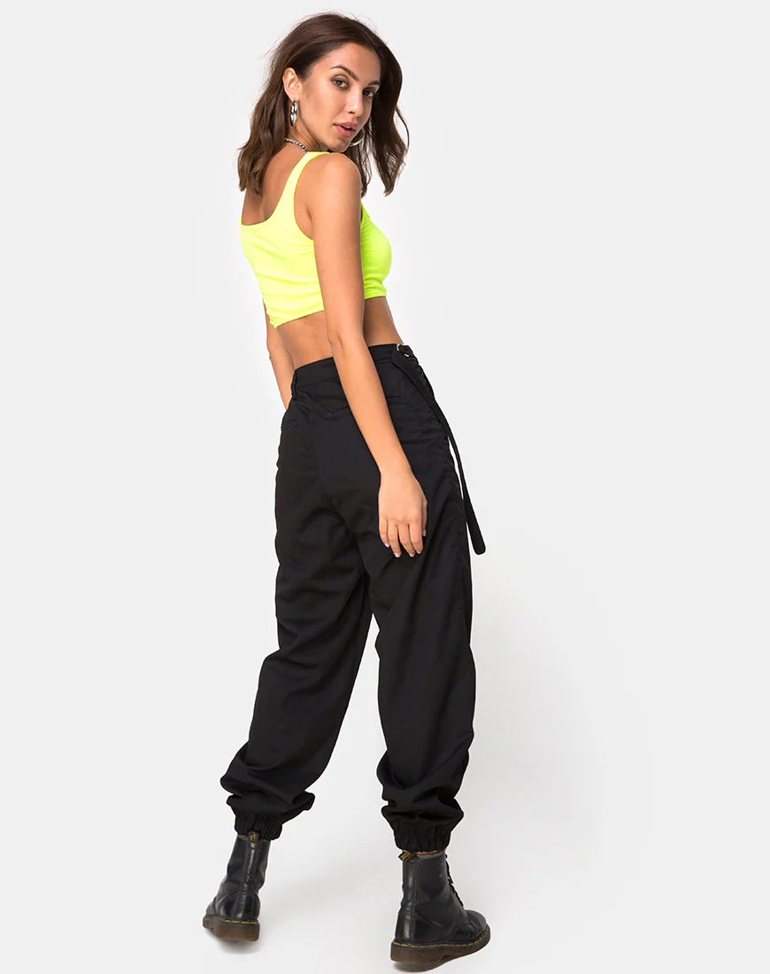 Shani Crop Top in Neon Yellow - Image 4