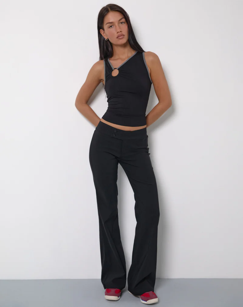 Sharena O Ring Vest Top in Black - Image 4