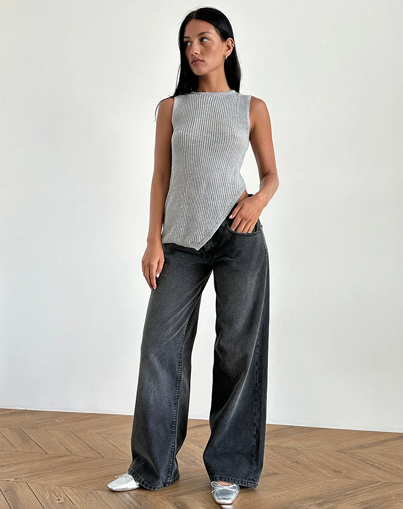 Shartina Tank Top in Grey Knit - Image 2