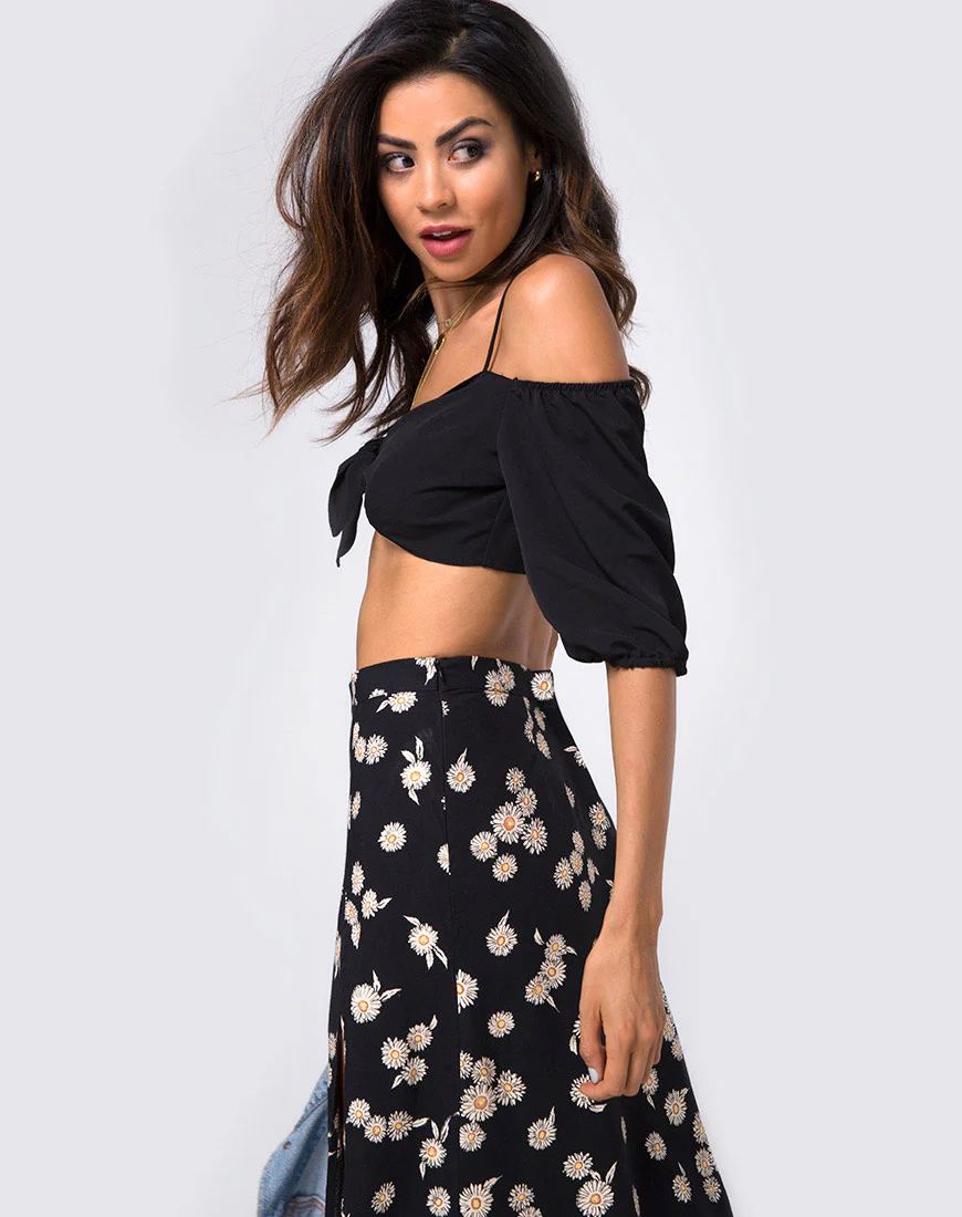 Shayk Maxi Skirt in Grunge Daisy Floral - Image 2