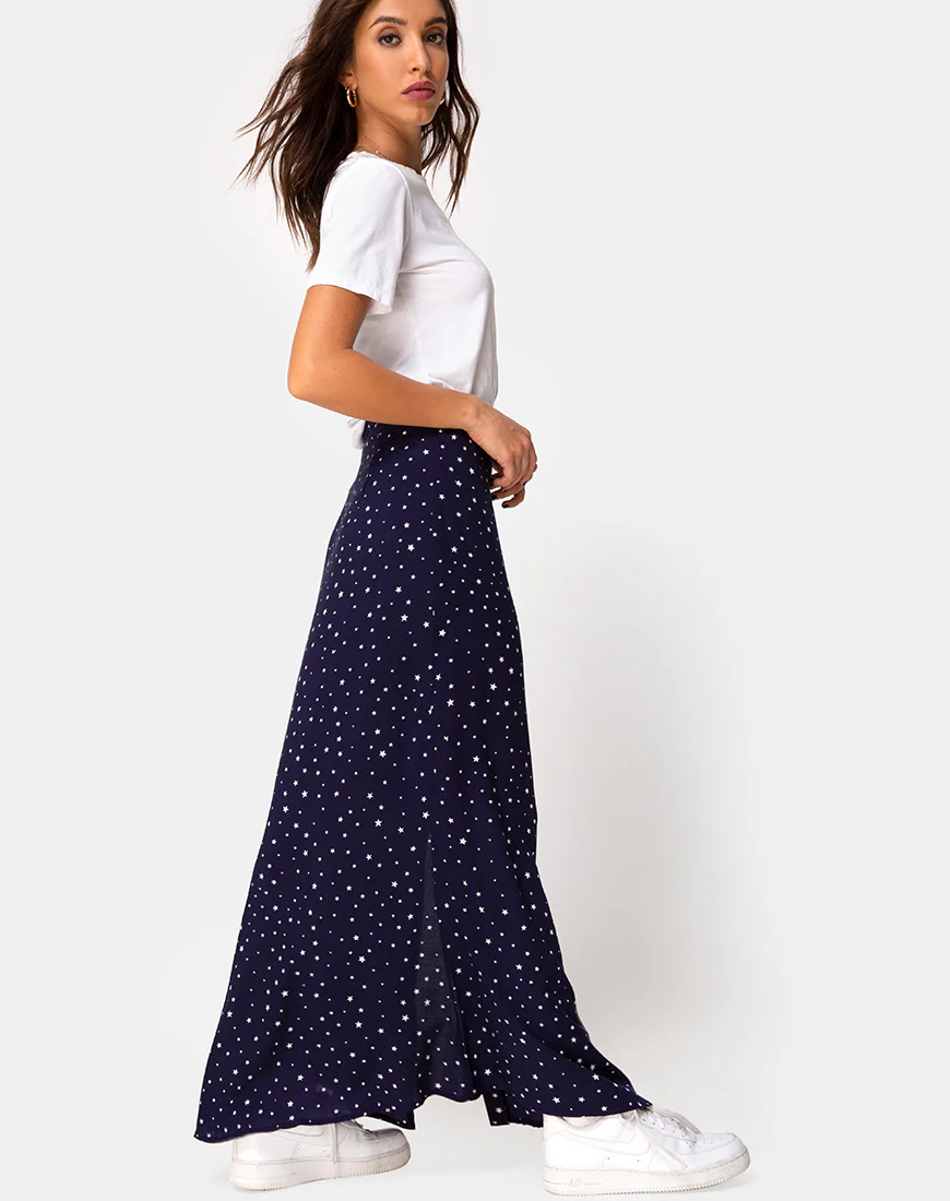 Shayk Maxi Skirt in Starstruck Navy - Image 2