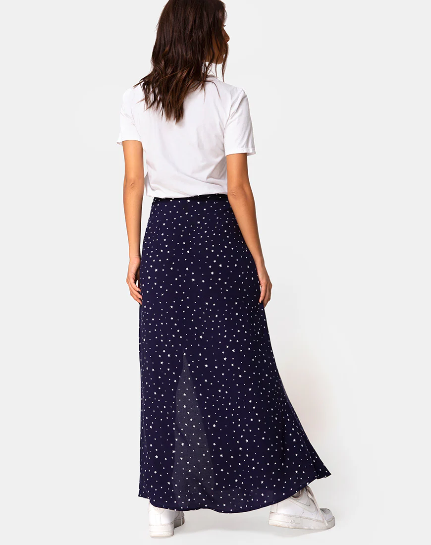 Shayk Maxi Skirt in Starstruck Navy - Image 4