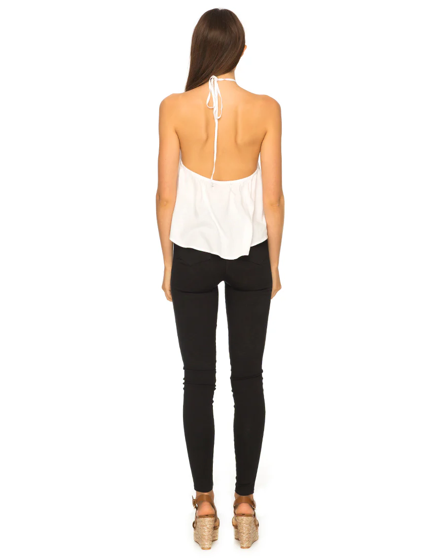 Shea Halter Swing Crop Top in White - Image 3