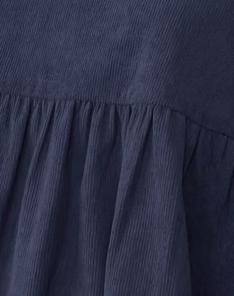 Sheba Mini Dress in Babycord Ink Blue - Image 7