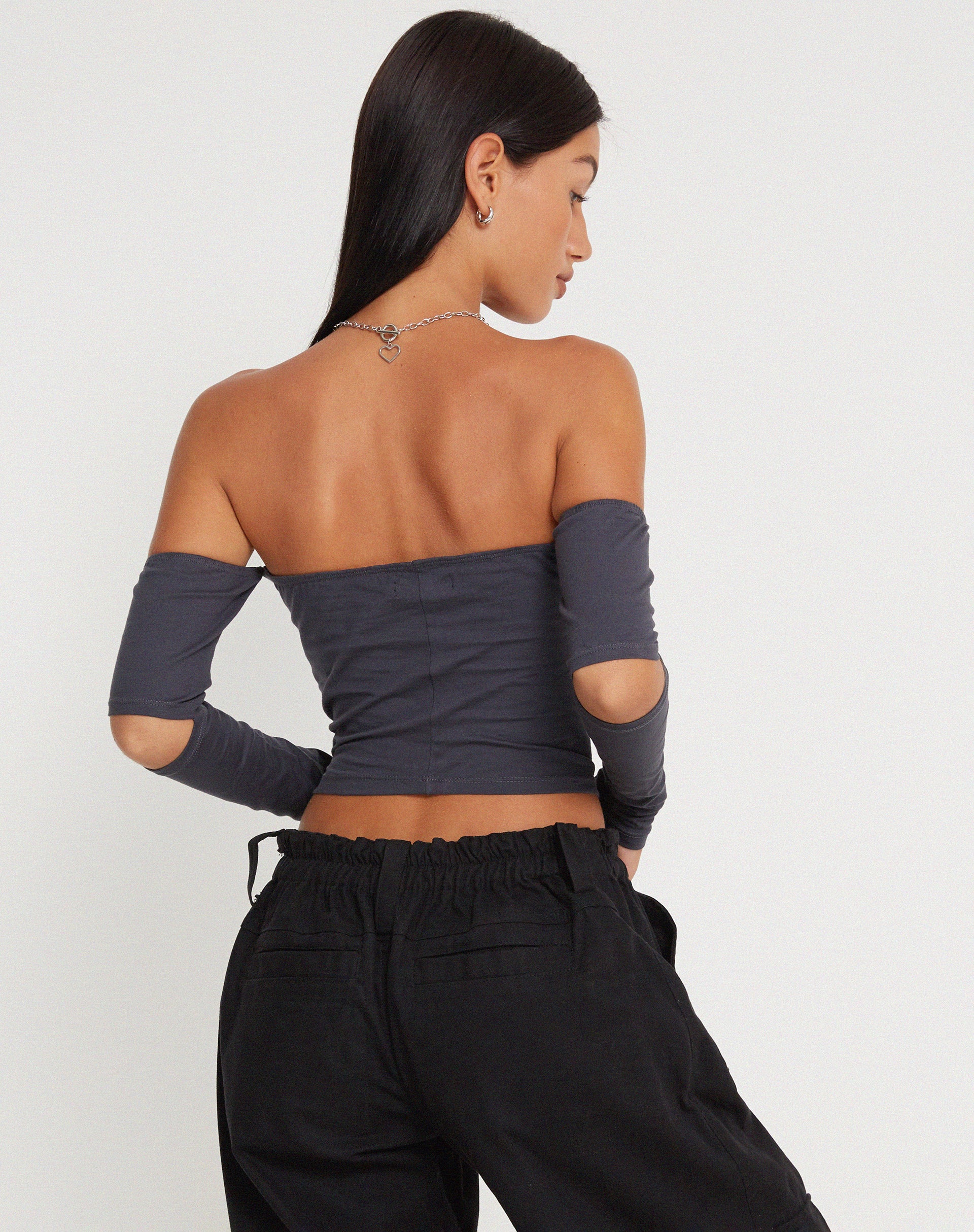 Shelbo Bardot Crop Top in Ocean Storm - Image 2