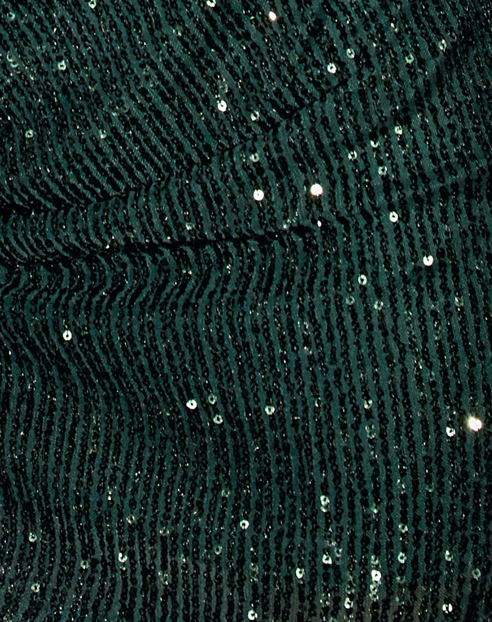 Shenka Mini Skirt in Drape Sequin Forest Green - Image 5