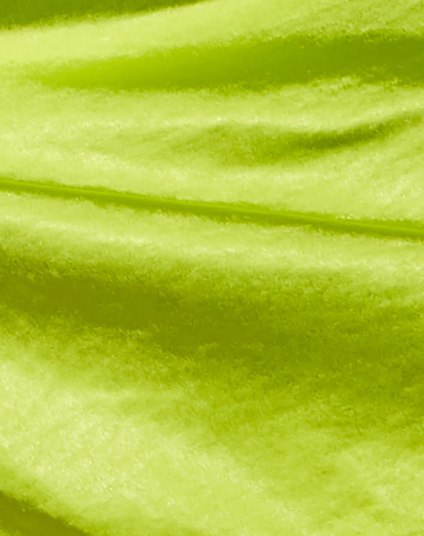 Shenka Mini Skirt in Satin Lime Green - Image 6