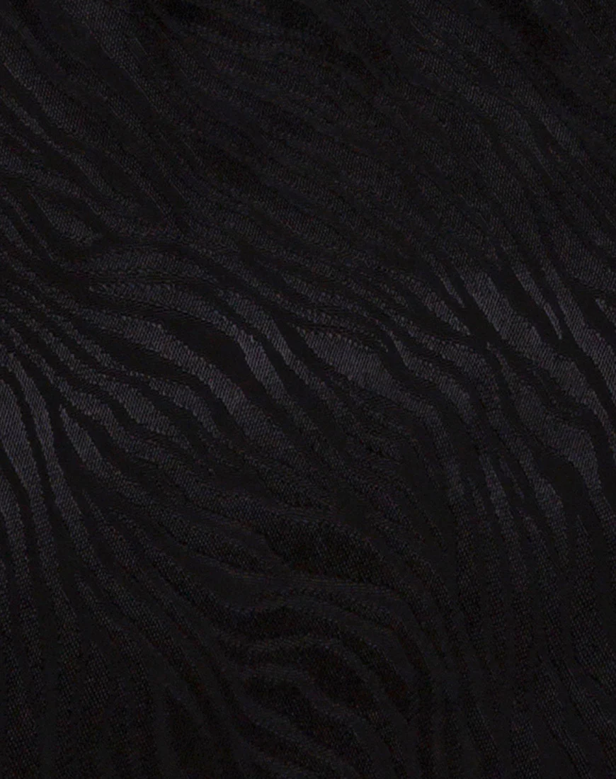 Shenka Mini Skirt in Satin Zebra Black - Image 5
