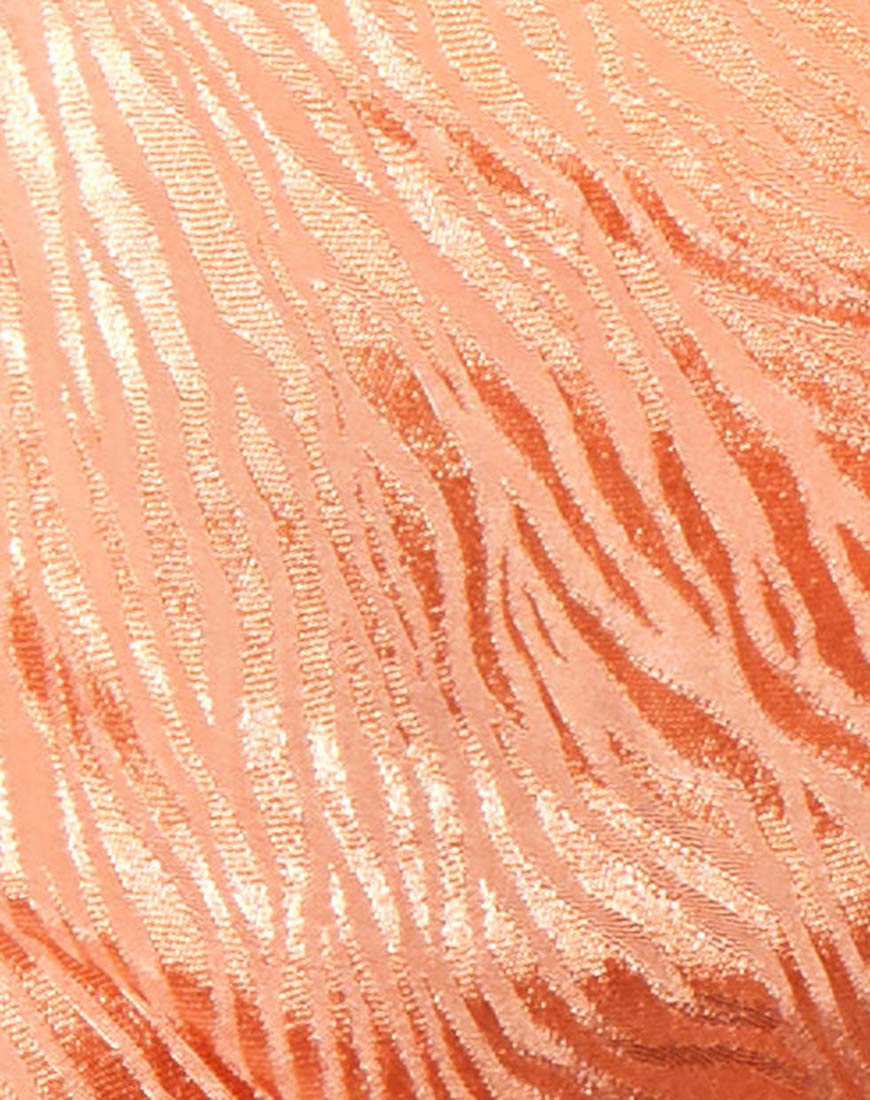 Shenka Mini Skirt in Satin Zebra Cantaloupe - Image 5