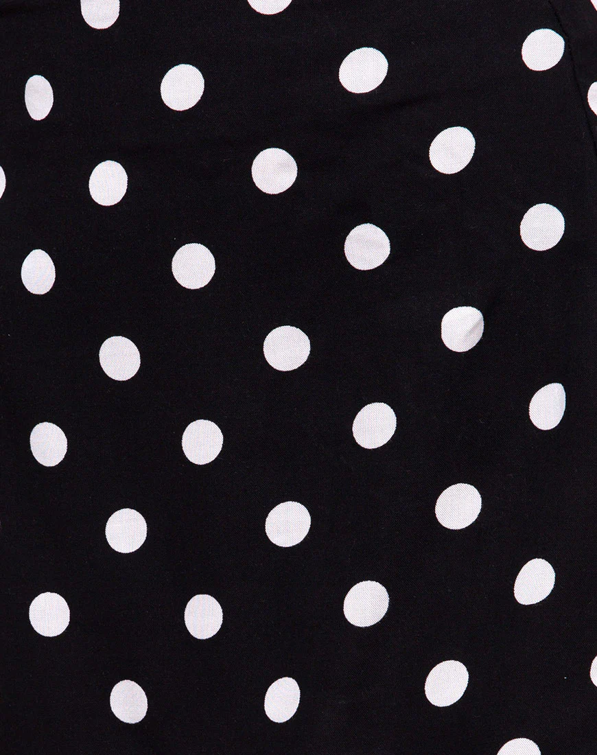 Sheny Mini Skirt in 80's Polka Black - Image 6