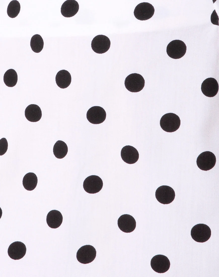 Sheny Mini Skirt in 80's Polka White - Image 5