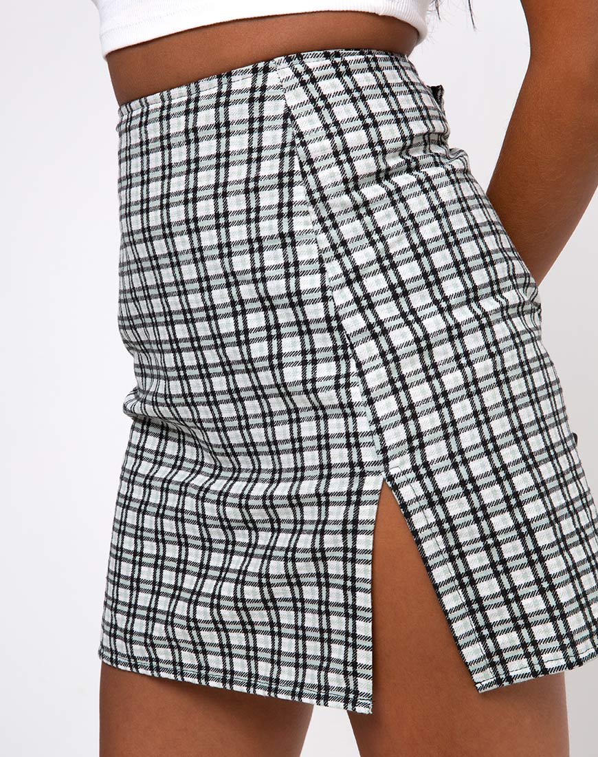 Sheny Mini Skirt in Brandy Check Foam - Image 5