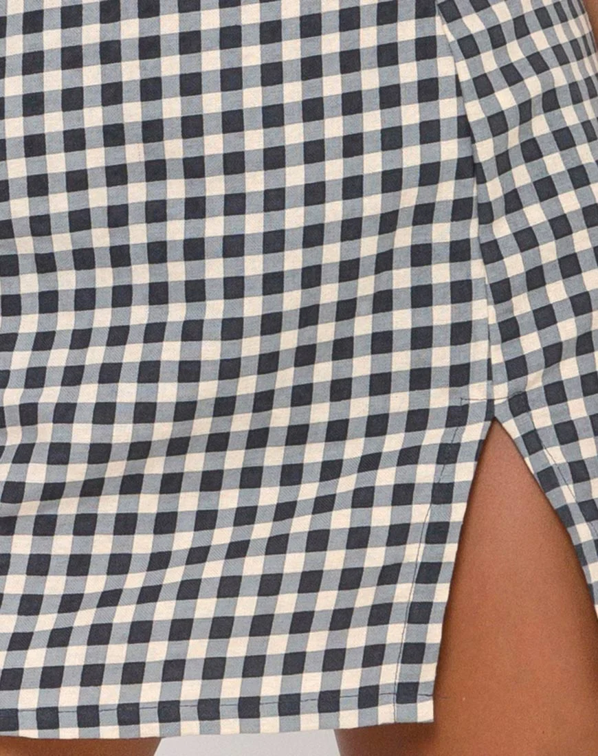 Sheny Mini Skirt in Gingham Cream - Image 6
